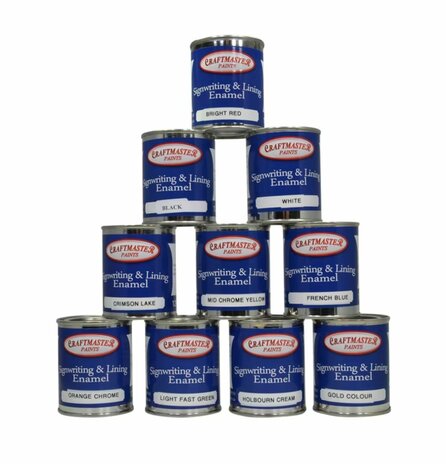 Craftmaster Deluxe Signwriting Enamel Starter Set 10 x (125ml) 