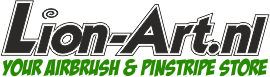 Logo Airbrush en Pinstripe Winkel Lion-Art